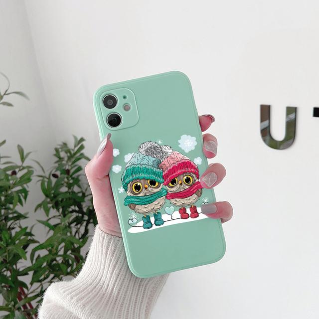 Cute Cartoon Animal Owl Case For Iphone Se2 Se3 2022 8 7 Plus X Xr Xs Soft Cover For Iphone 11 12 13 14 Pro Max Mini 14plus Capa