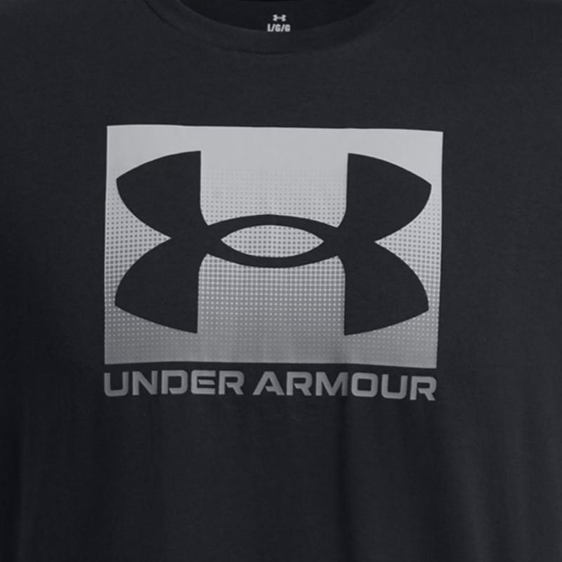 Under Armour Boxed Crew Neck Logo Short Sleeve T-Shirt Men T-Shirts Black Graphite 1386793-001