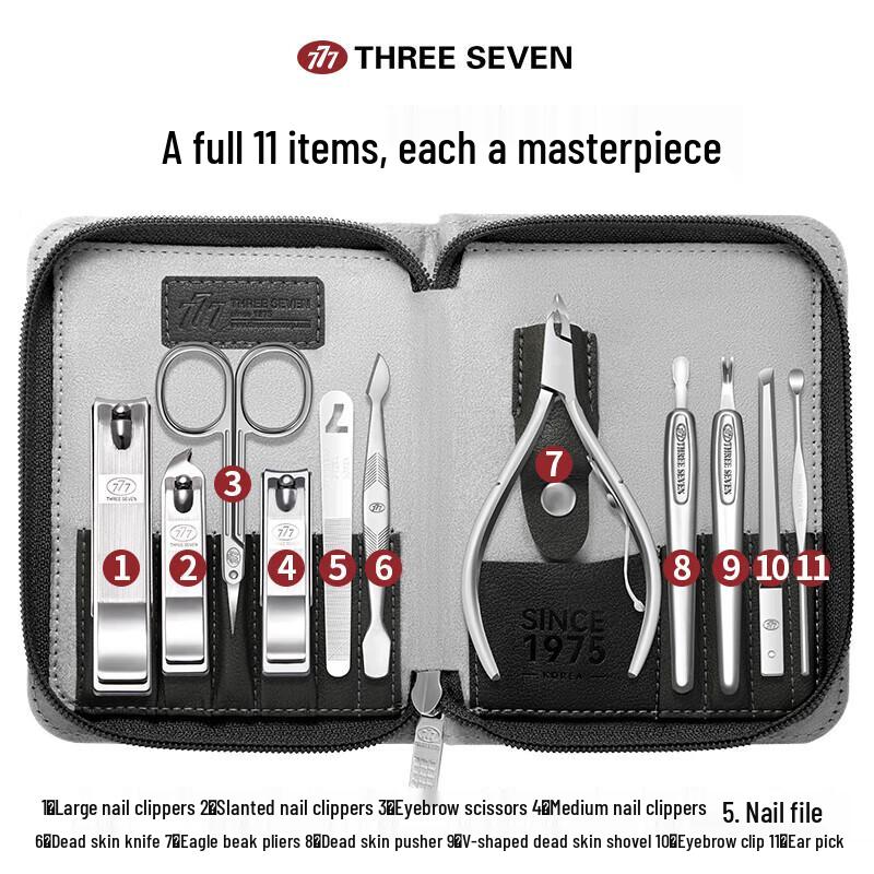 THREE SEVEN GNT-W009 11-Piece Multifunctional Manicure Set