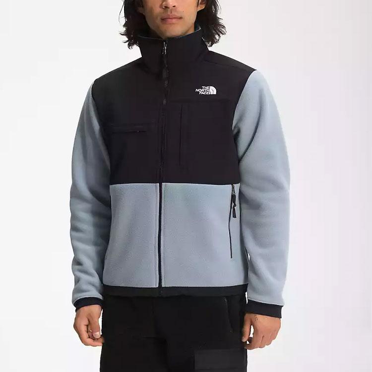 The North Face Velvet Jackets Men's Blue Stand Collar Thickened And Fleece-Lined NF0A4QYH-ZDK
