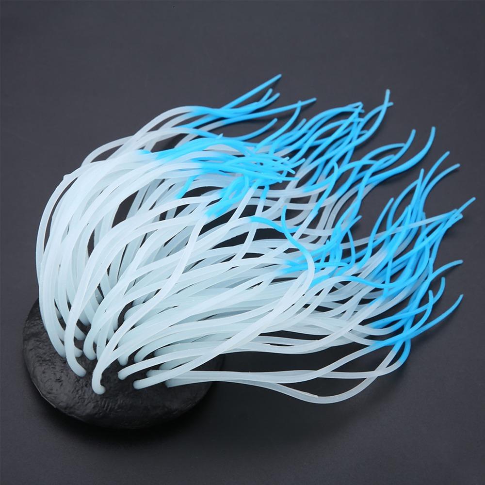 Luminous Feature Artificial Sea Anemone Artificial Plant Silicone Silicone Coral Ornament Suction Cup Simulation Anemone