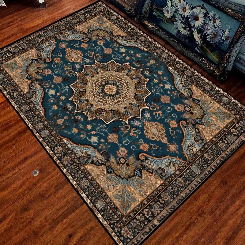 Persian Crystal Pile Moroccan Carpet Living Room Bedroom Full Vintage Ethnic Style Carpet