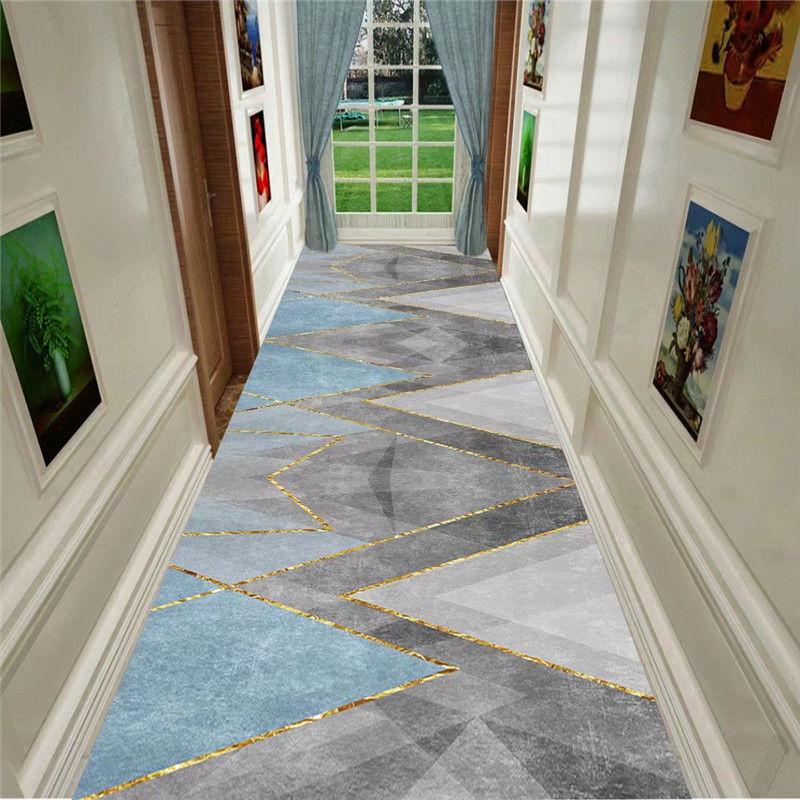 Modern Design Aisle Carpet Long Runner Hotel Entrance Hallway Corridor Stair Non Slip Mat Bedroom Bedside Rugs for Living Room