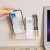 Multi-function Remote Control Storage Box Wall-mounted Punch-free Home Mobile Storage Shelf Transparent Acrylic Shelfs Cup Holders 5