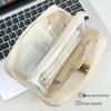 Mother-and-Child Multi-Layer Canvas Stationery Bag: Large Capacity Simple Pencil Case with Inner Pocket