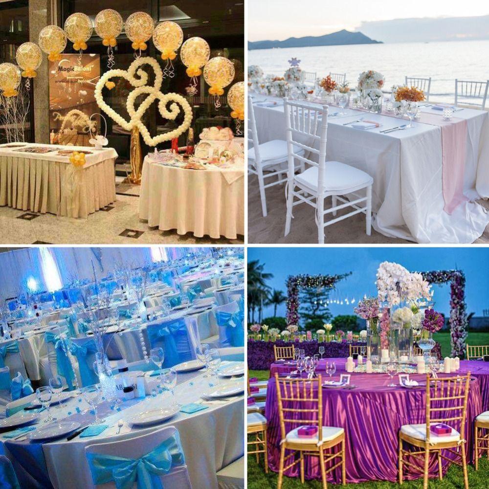 Washable Banquet Wedding Rectangular Solid Color Table Decorations Table Cover Tablecloth Satin