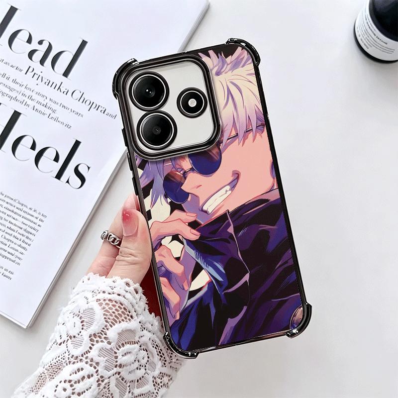 Anime Gojo Satoru JUJUSU Plating Phone Case For Xiaomi Redmi Note 14 15 Pro Plus 13 12 11 11S 11T 10 9S 9 5G Anti-Fall Airabag C