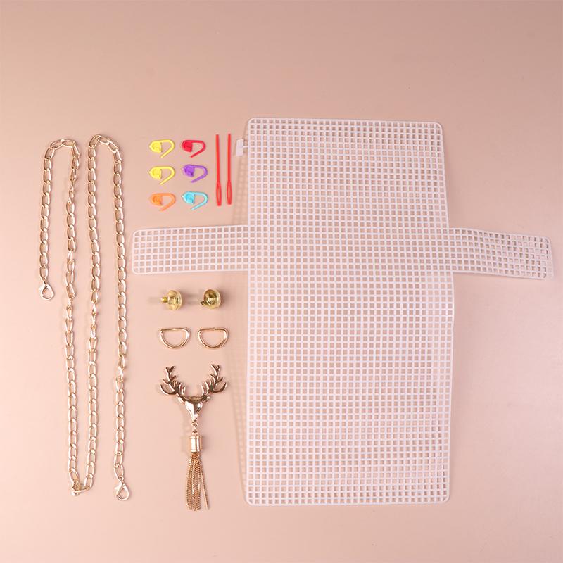 

Вспомогательный набор для плетения пластиковой сетки Пластиковая сетка Помощник для плетения Сумка-тоут Сумка через плечоf Сетка Крышка Аксессуары для сумки DIY