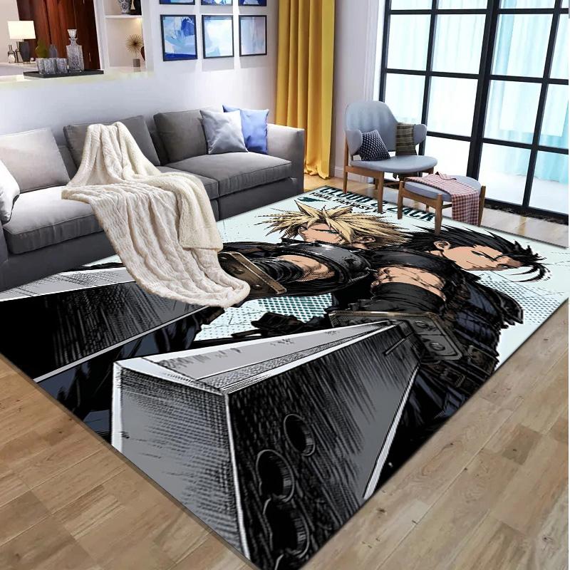 Final Fantasy Pattern Rug, Indoor/Outdoor Mat, for Picnic, Gameroom, Bedroom, Office, Living Room, Home Decor Carpet, Birthday Gift