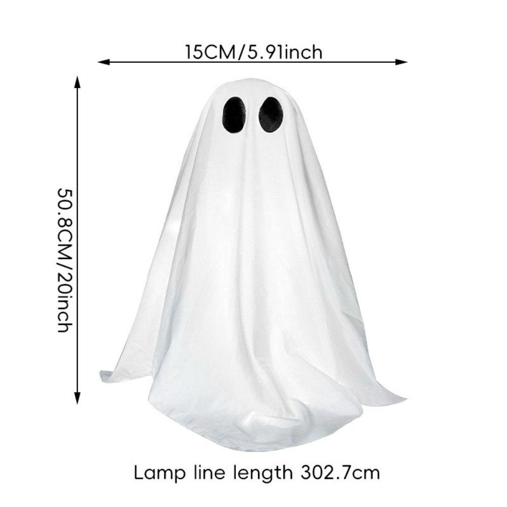 LED String Lights Halloween Ghost Decoration Glowing Effect Light Up Feature Light Up Ghost Decorative Figurine Scary Design