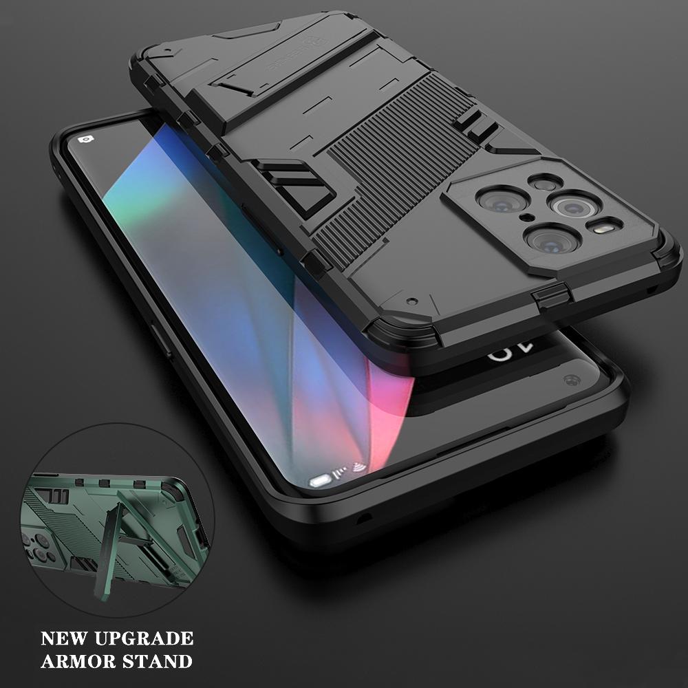 Armor Bracket Case For OPPO Find X3 Pro Realme 7 Narzo 20 C15 C12 V15 GT Reno 5 Pro Plus 4 Lite A93 5G A74 4G A53 A32 Back Cover