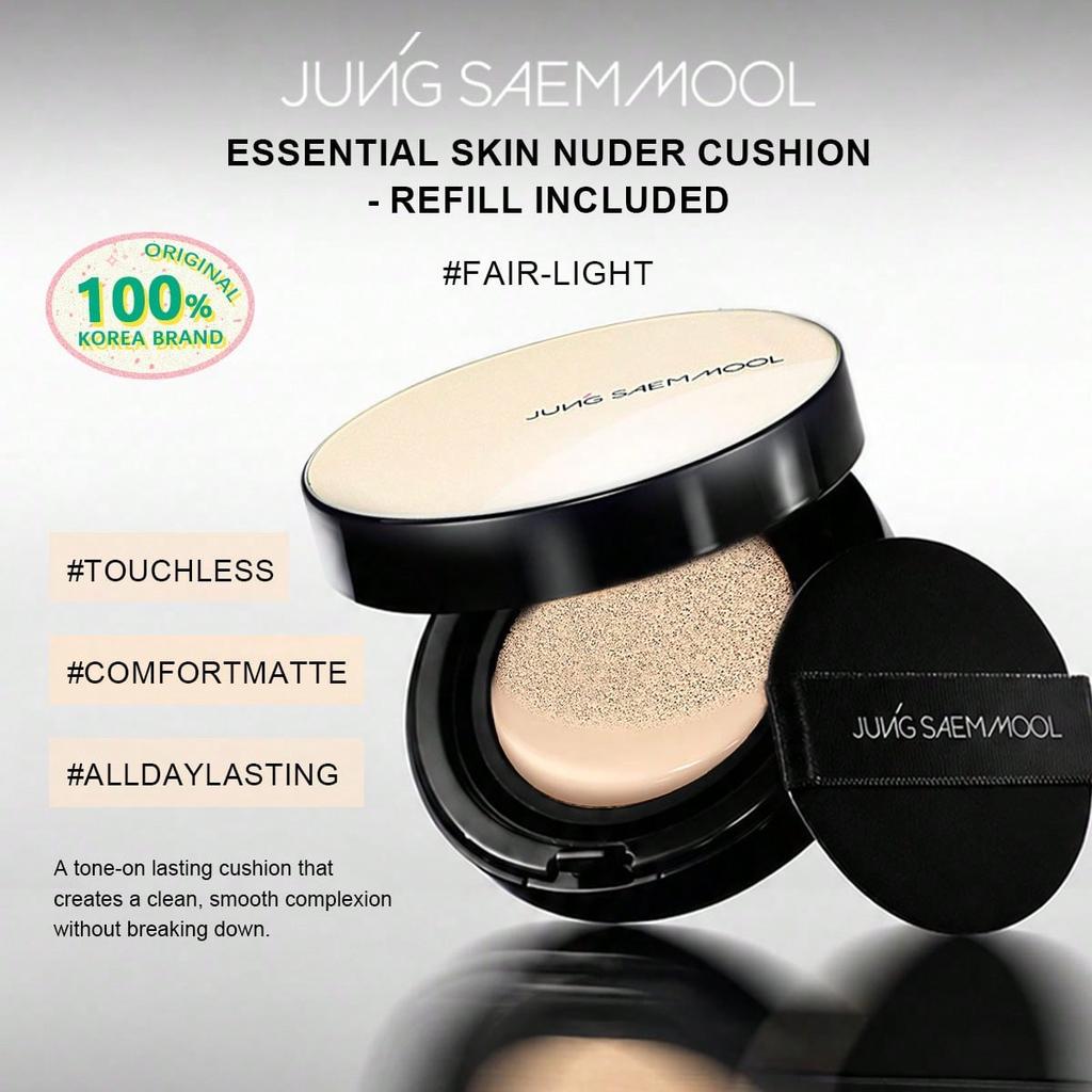Jung Saem Mool Essential Skin Nuder Cushion Refill Included Light/Fair-Light/Medium, 14g*2, Multiple Shades Available, Daily Makeup, Korean Makeup