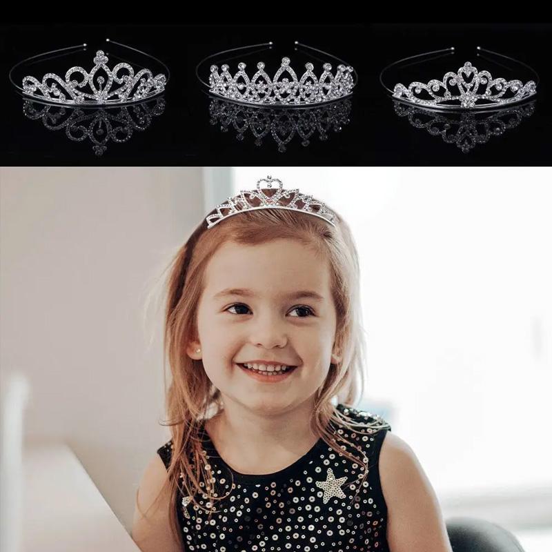 1PC Crystal Exquisite Rhinestone Children Girls Jewelry Gifts Hair Accessories Wedding Tiaras Queen Princess Crown Women Headband
