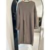 Side Slit Knitted Dress Women's Casual Autumn And Winter Female Loose Simple Long Sweater Skirt Korean Elegant Long Dresses