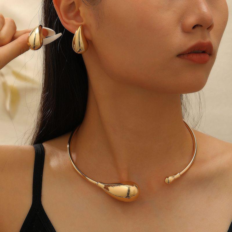 European and American Cross-Border Personalized Geometric Metal Glossy Spring Open Choker Bracelet for Women Punk Simple Necklace Choker