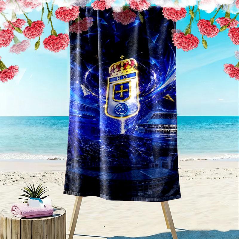 Asciugamano da Spiaggia Stampa Real Oviedo, Asciugamano Grande Morbido Asciugatura Rapida per Spiaggia Campeggio Nuoto