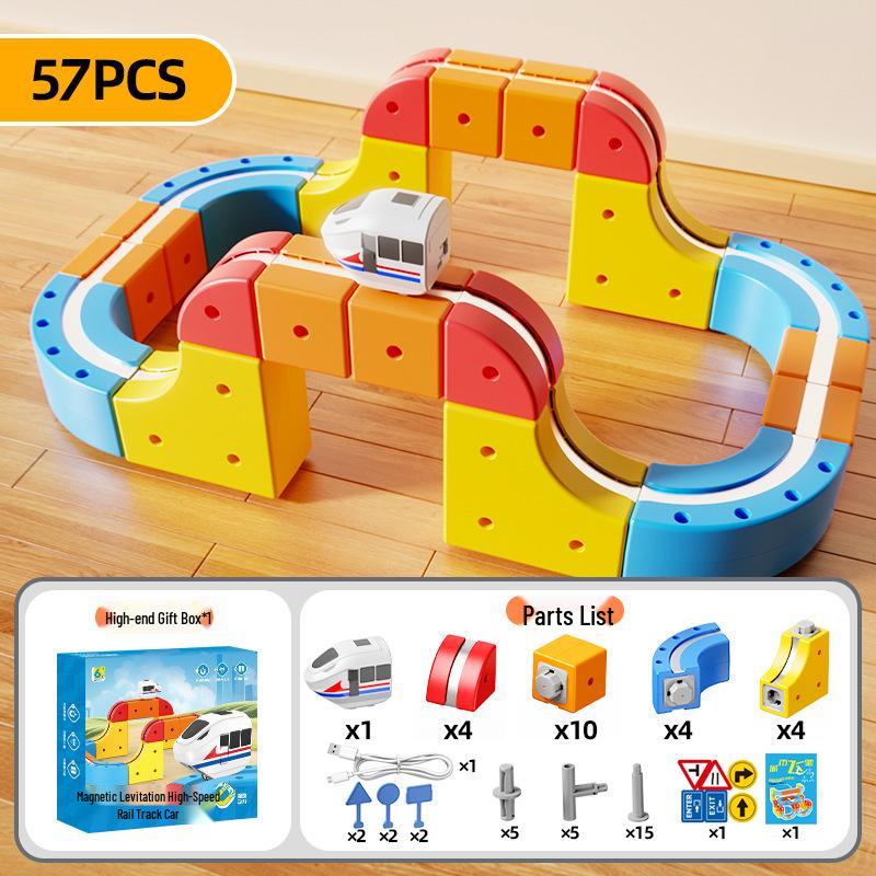Magnetic High-Speed Electric Train with 3D Track: DIY Educational Assembly for Kids