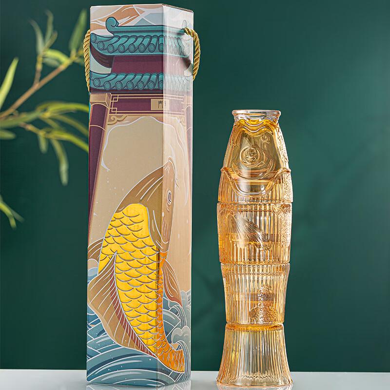 Carp Leaping Dragon Gate 4-Piece Glass Cup Set