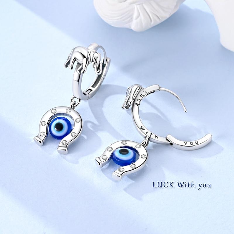 Hot Selling 925 Sterling Silver Blue Stars Butterfly Zircon Exquisite Earrings Suitable For Girls' Charming Jewelry Gifts