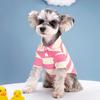 Pet Striped Collar Base Shirt, Dog Warm Top, Spring and Autumn Striped Two Legged Teddy Cat Pet Pajamas Puppy Clothes