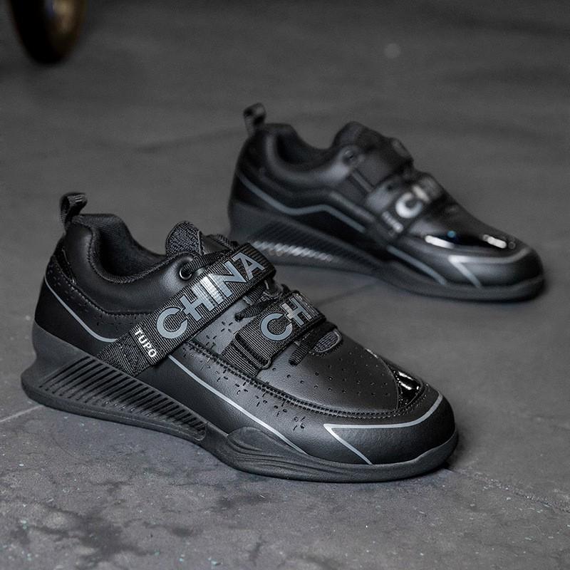 Mens Weightlifting Shoes Low-Cut Squat Training With Hook Loop Gym Fitness Indoor Workout