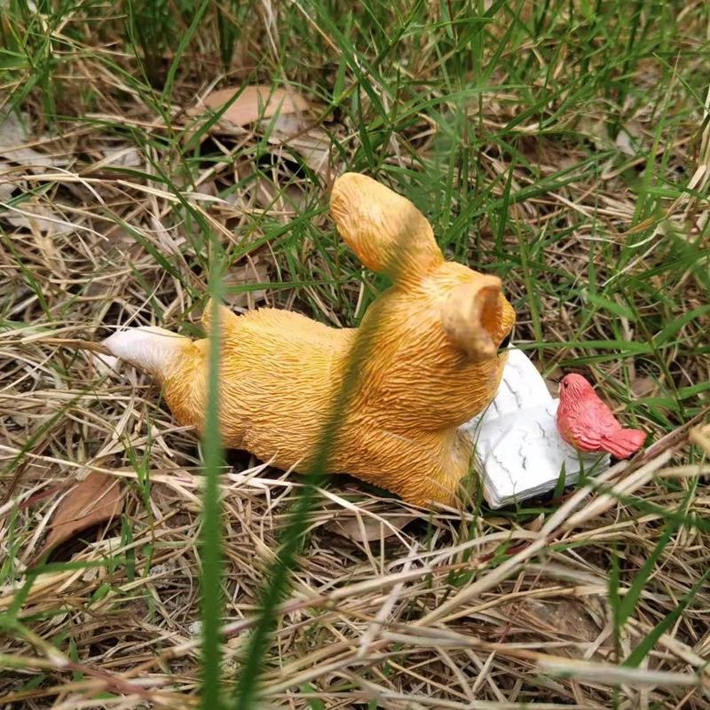 Rabbit Reading Animal Decoration Window Sill Bonsai Landscaping Resin Decoration Garden Courtyard Decoration