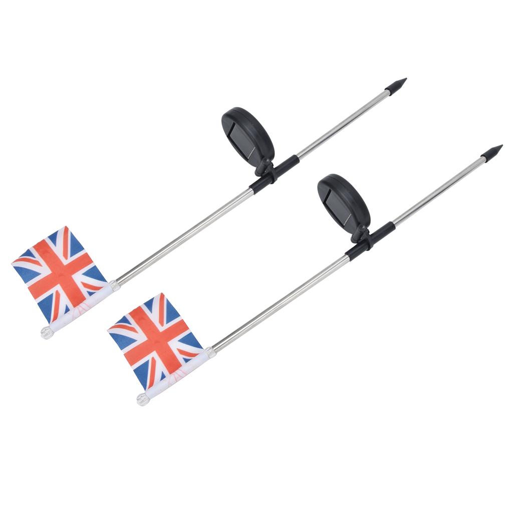 2PCS Solar UK Flag Light LED Solar Garden Lawn Lamp for Outdoor Landscape Decoration White Light
