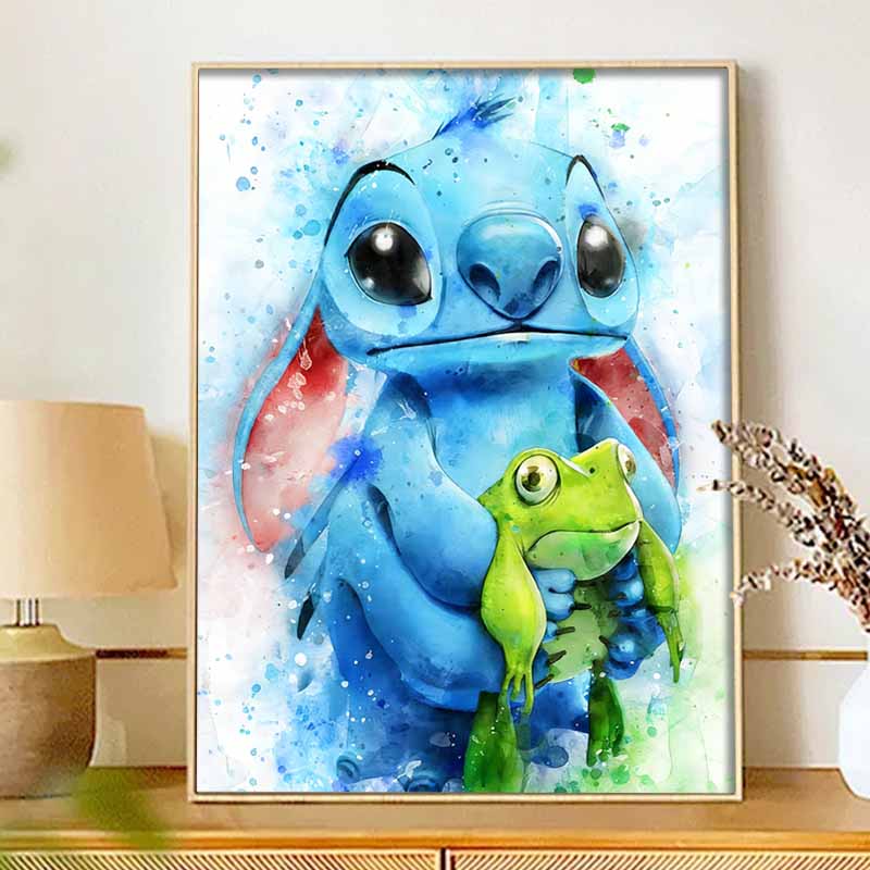 Disney Diamond Painting Set Classic Stitch Frog Home Decor Craft, Perfect Handmade DIY Gift Idea