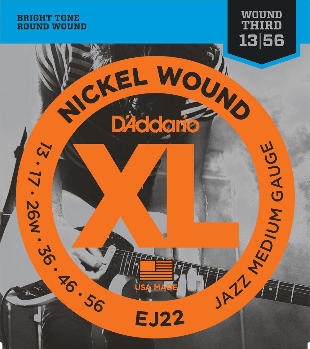 

EJ22 x 5 комплект струн для электрогитары Jazz Medium D Addario/D Addario [13-56]