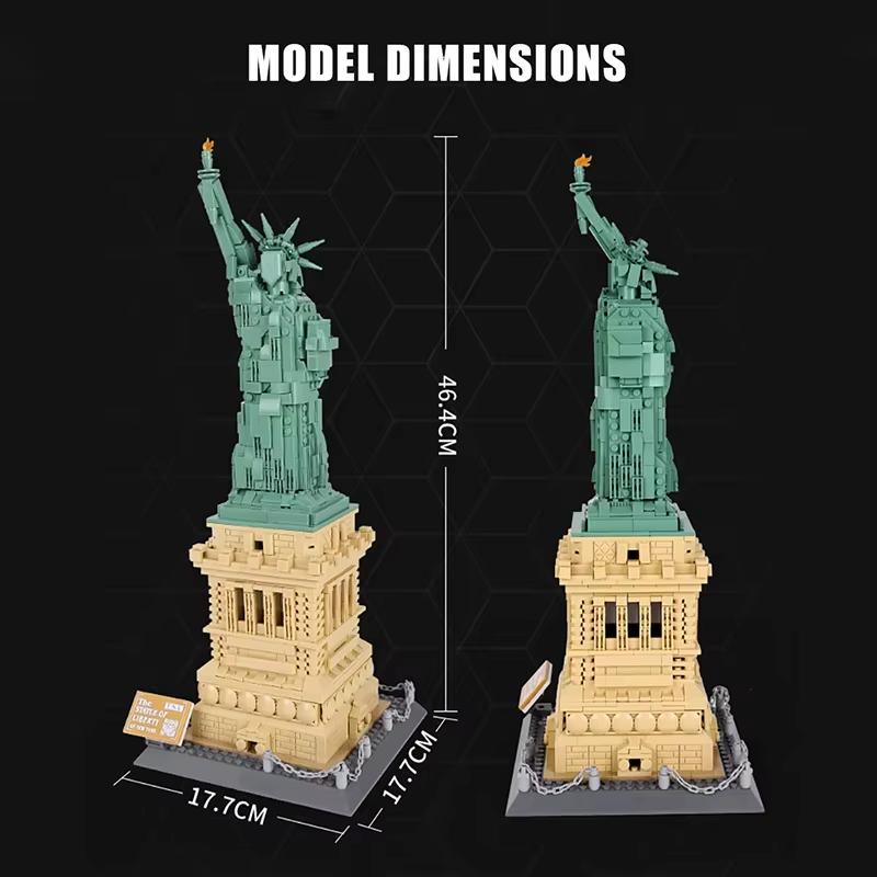 World Famous Landmark Building Assembly Blocks MOC Statue of Liberty Model Display Children's Educational Toys Birthday Gifts