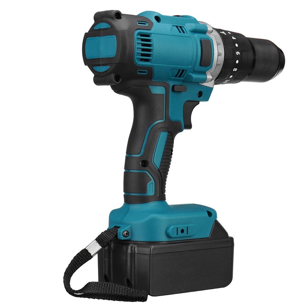 4000 Rpm Blue Brushless Electric Hammer Drill Electric Screwdriver 13mm 520N.m 20+3 Torque Cordless Impact Drill for -18V Battery 3-in-1