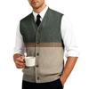 Men's V-Neck Sleeveless Knit Cardigan Vest