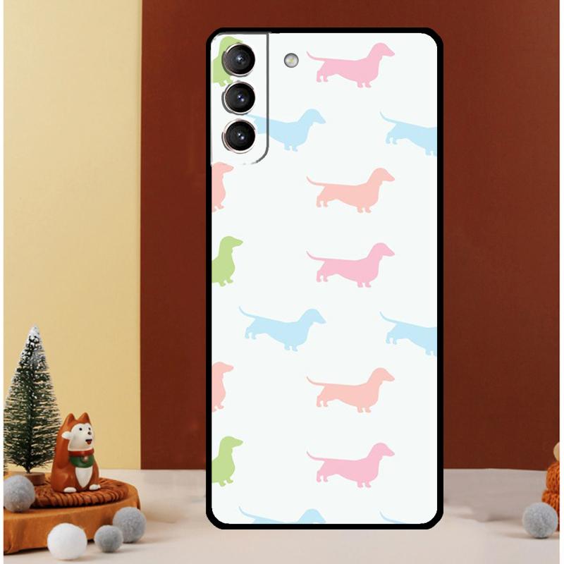 Cartoon Dachshund Sausage Dog Case For Samsung Galaxy S24 S26 Ultra S22 S23 S25 Ultra S20 S21 Plus S10 S25 FE Cover Funda