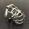 Stainless Steel Short Cock Cage Ring Locking Belt Chastity Cage