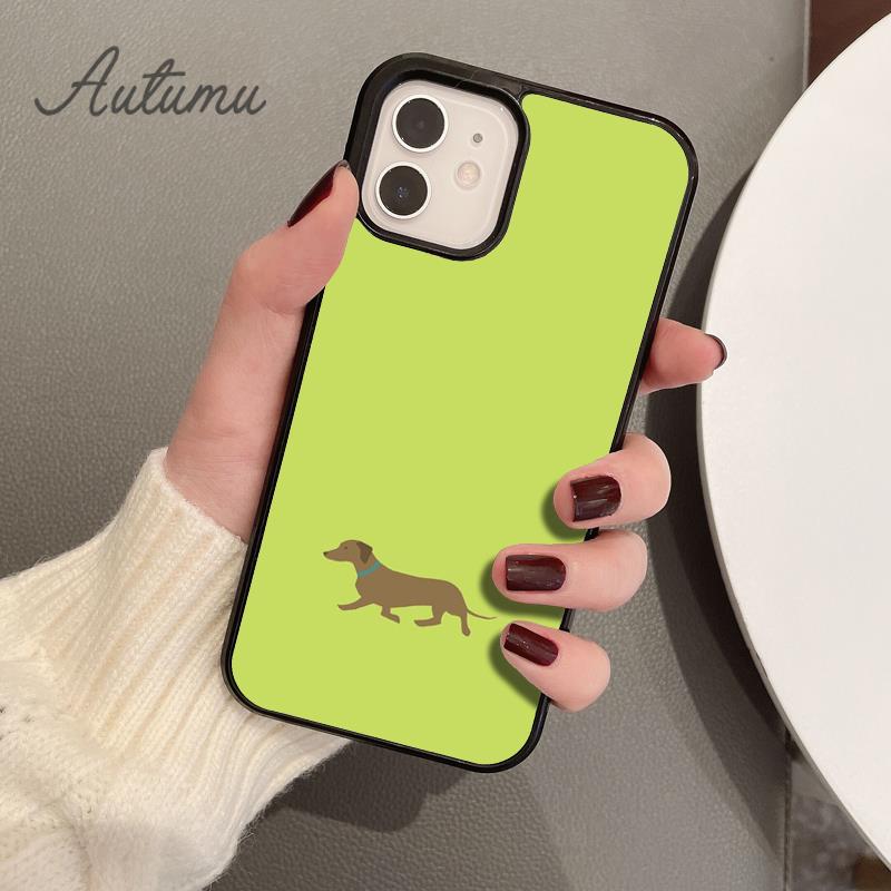 Cartoon Dachshund Sausage Dog Phone Case for iPhone 11 12 13 14 Pro Max Mini X XR XS SE 2020 6 7 8 Plus Galaxy S21 S22 Shell