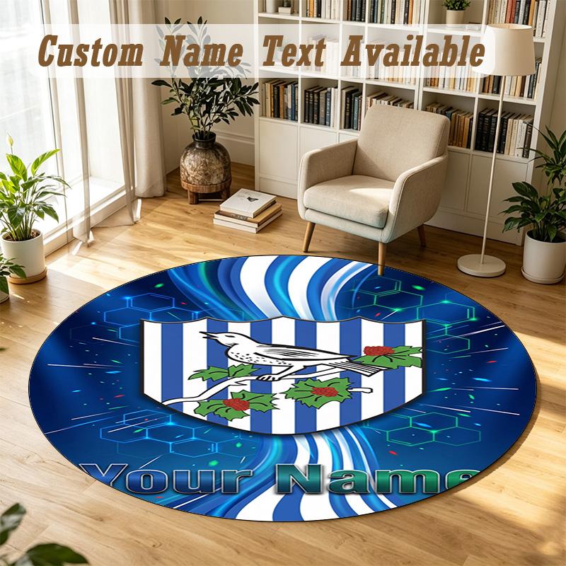 Round Rug Custom NameWest Bromwich Albion FC Pattern Non Slip Carpet Home Floor Decor