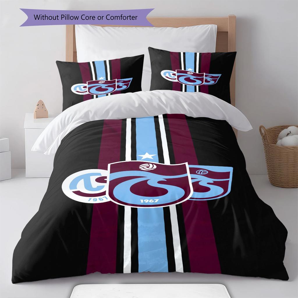 Trabzonspor Pattern Bedding Set Quilt Cover Pillowcase Home Decor Gift (1 * duvet cover + 2 * pillowcase, without core)