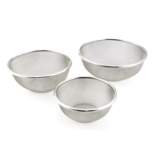 Made in Japan, 18-8 Stainless Steel Colander, Elite Colander, Value 3-Piece Set