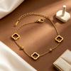 Korean Four-Leaf Clover Gold-Plated Titanium Bracelet