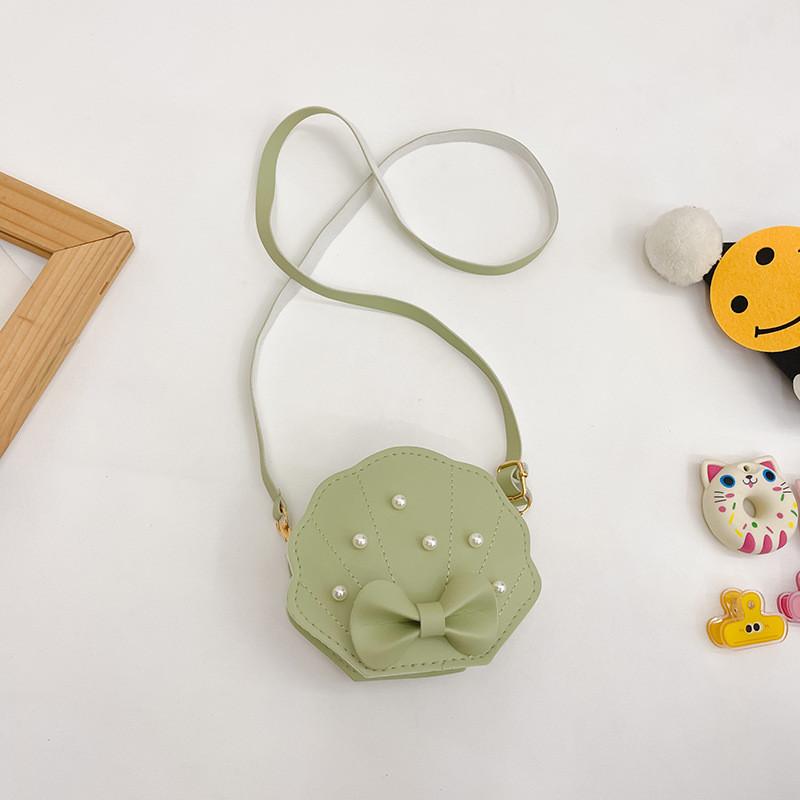 Adorable Korean Style Childrens Mini Shell Crossbody Bag With Cute Bow And Pearls