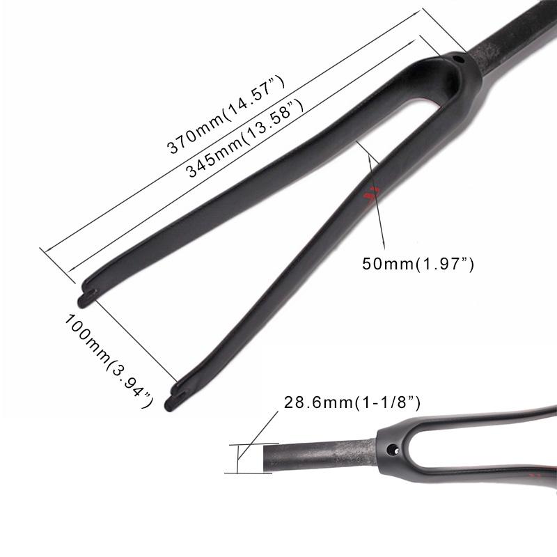 BUCKLOS Ultralight Bicycle Fork Full Carbon Fiber Road Bike Fork Racing 700C Front Forks Rigid Forks for Quick Release 100mm