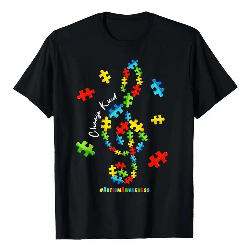 Camiseta Con Estampado Musical De Autismo Choose Kind Teache S разноцветный