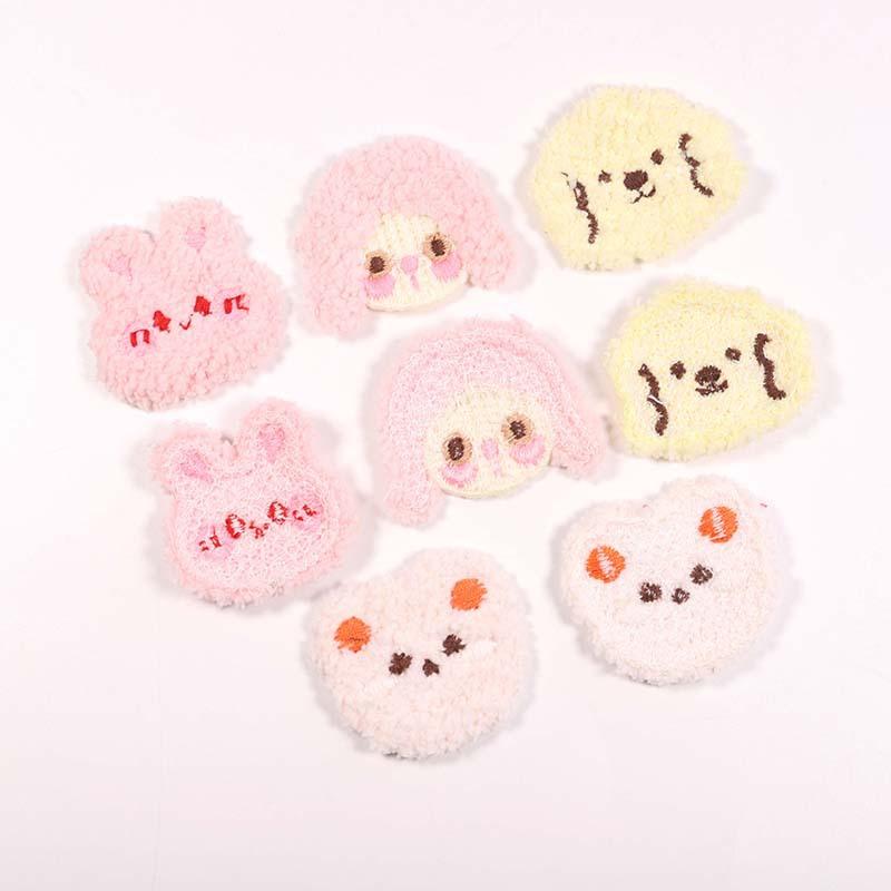 10/20pcs DIY Embroidery Fabric Colorful Plush Girl Portrait Clothing Accessories Hair Accessories Decorative Eco Friendly Dyes
