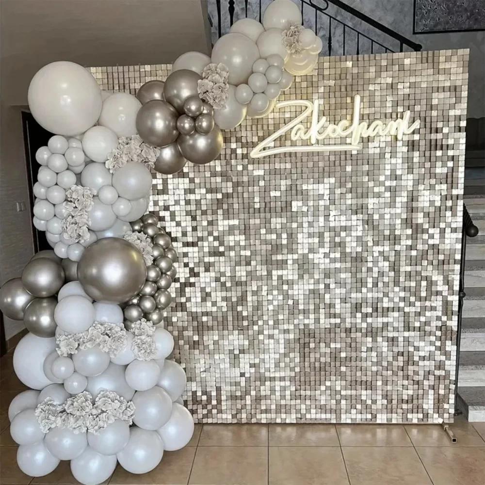 1x2M Sequin Backdrop Decor Curtain 2m Foil Tinsel Curtain Baby Shower Birthday Party Decor Shimmer Wall Wedding Party Backdrops