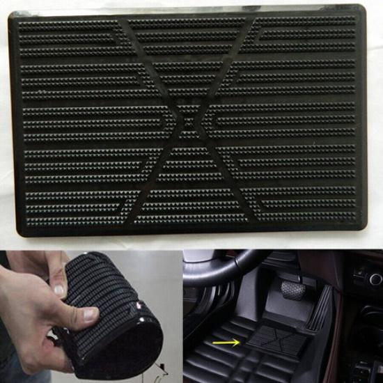 Universal Black Car Floor Mat Carpet Scuff Guard Foot Rest Pedal Plate Pad 1Pcs
