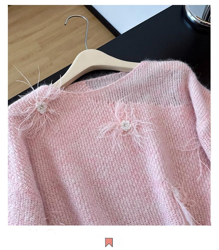 Plus Size Floral Knit Sweater: Chic, Slimming, Soft & Cozy Autumn/Winter Fashion for Women
