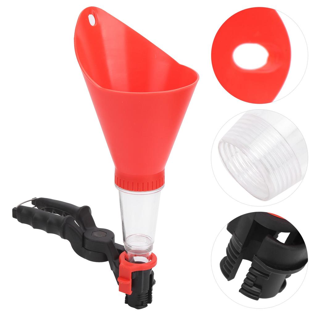 Engine Oil Funnel with Adjustable Fixed Bracket Drip Free Filling Spout Pour Tool Kit