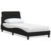 Bed With Mattress, Black, 90X200 Cm, Upholstered