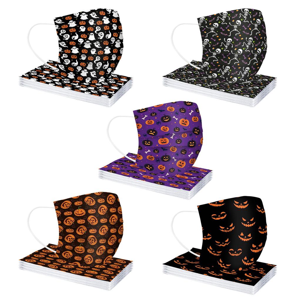 Buy 50Pcs Adult Halloween Disposable_Face_Mask For Party Decorations