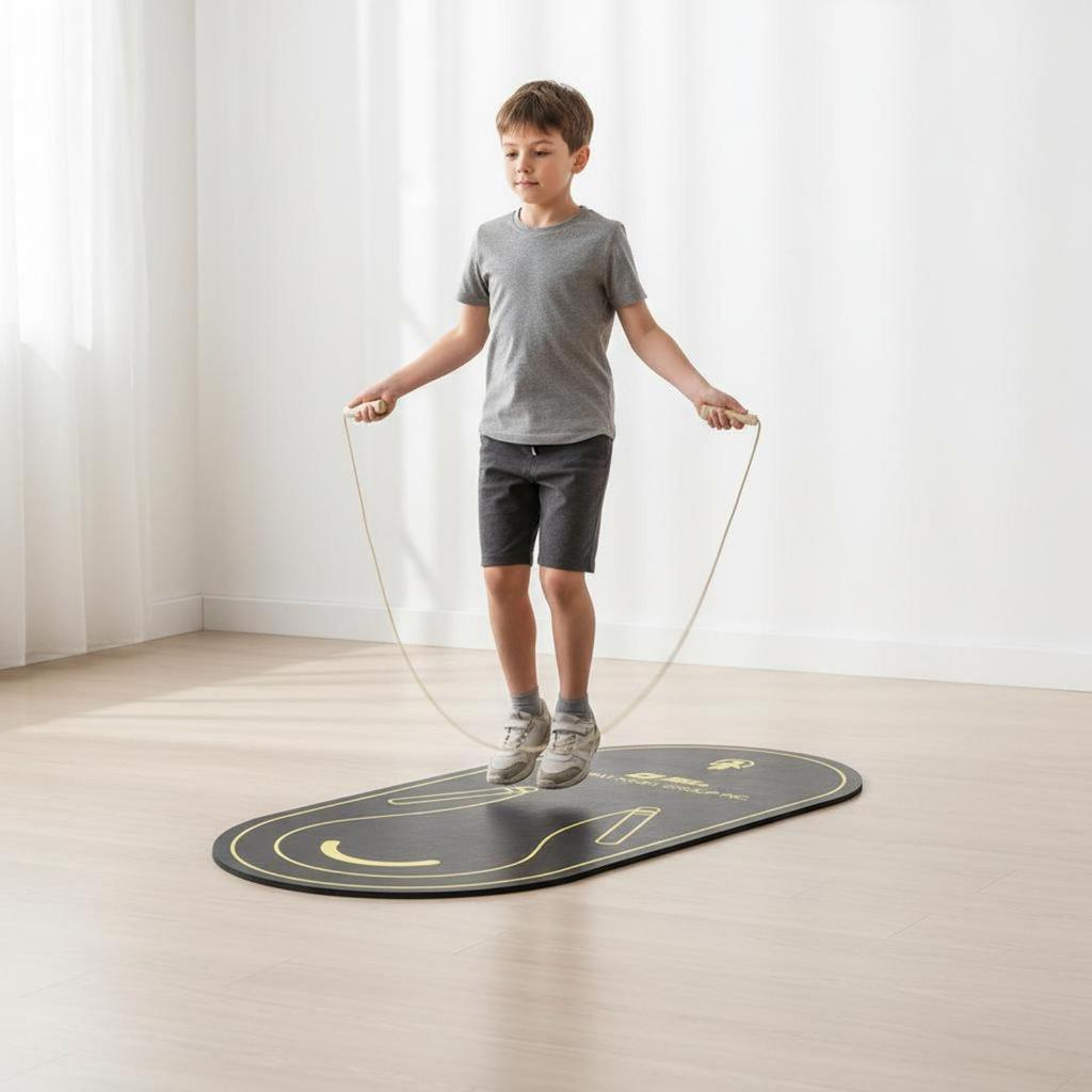 Round Jump Rope Mat Sound Reducing Exercise Pad Wear Resistant for Students